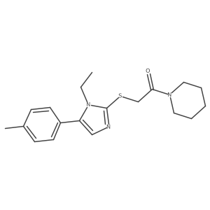 2-((1-ethyl-5-(p-tolyl)-1H-imidazol-2-yl)thio)-1-(piperidin-1-yl)ethanone结构式