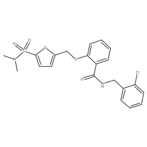 N-(2-chlorobenzyl)-2-((5-(N,N-dimethylsulfamoyl)furan-2-yl)methoxy)benzamide结构式