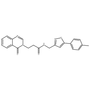 3-(4-oxoquinazolin-3(4H)-yl)-N-((5-(p-tolyl)isoxazol-3-yl)methyl)propanamide结构式