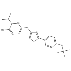 N-({2-[4-(trifluoromethoxy)phenyl]-1,3-thiazol-4-yl}acetyl)-L-valine Structure