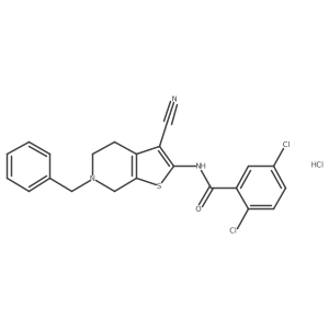 N-(6-benzyl-3-cyano-4,5,6,7-tetrahydrothieno[2,3-c]pyridin-2-yl)-2,5-dichlorobenzamide hydrochloride结构式