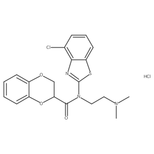 N-(4-chlorobenzo[d]thiazol-2-yl)-N-(2-(dimethylamino)ethyl)-2,3-dihydrobenzo[b][1,4]dioxine-2-carboxamide hydrochloride Structure