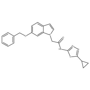 1H-Indole-1-acetamide, N-(5-cyclopropyl-1,3,4-thiadiazol-2-yl)-6-(phenylmethoxy)- Structure