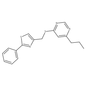 2-Phenyl-4-(((6-propylpyrimidin-4-yl)thio)methyl)thiazole结构式