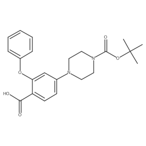 4-[4-[(2-Methylpropan-2-yl)oxycarbonyl]piperazin-1-yl]-2-phenoxybenzoic acid结构式