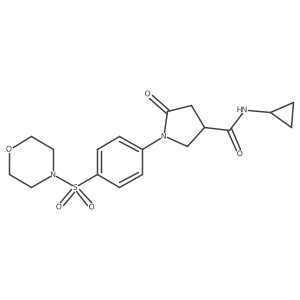 N-cyclopropyl-1-[4-(morpholin-4-ylsulfonyl)phenyl]-5-oxopyrrolidine-3-carboxamide结构式