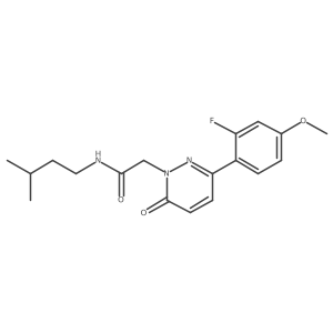 2-[3-(2-fluoro-4-methoxyphenyl)-6-oxo-1(6H)-pyridazinyl]-N~1~-isopentylacetamide结构式