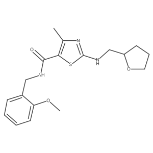 N-(2-methoxybenzyl)-4-methyl-2-[(tetrahydrofuran-2-ylmethyl)amino]-1,3-thiazole-5-carboxamide结构式
