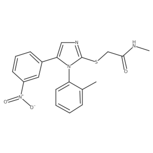 N-methyl-2-((5-(3-nitrophenyl)-1-(o-tolyl)-1H-imidazol-2-yl)thio)acetamide结构式