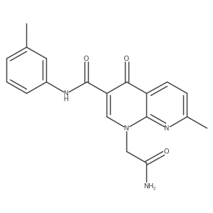 1-(2-amino-2-oxoethyl)-7-methyl-4-oxo-N-(m-tolyl)-1,4-dihydro-1,8-naphthyridine-3-carboxamide结构式