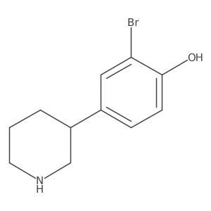 2-Bromo-4-(piperidin-3-yl)phenol结构式