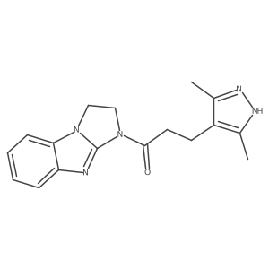 1-(2,3-dihydro-1H-benzo[d]imidazo[1,2-a]imidazol-1-yl)-3-(3,5-dimethyl-1H-pyrazol-4-yl)propan-1-one Structure