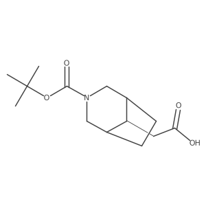 rel-2-((1R,5S,8r)-3-(tert-Butoxycarbonyl)-3-azabicyclo[3.2.1]octan-8-yl)acetic acid Structure