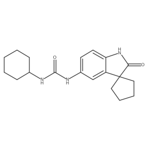 1-Cyclohexyl-3-(2'-oxospiro[cyclopentane-1,3'-indolin]-5'-yl)urea结构式
