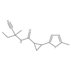 N-(1-cyano-1-methylpropyl)-2-(5-methylthiophen-2-yl)cyclopropane-1-carboxamide结构式