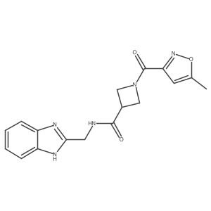 N-((1H-benzo[d]imidazol-2-yl)methyl)-1-(5-methylisoxazole-3-carbonyl)azetidine-3-carboxamide结构式