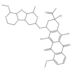 (8S,10S)-8-Acetyl-7,8,9,10-tetrahydro-6,8,11-trihydroxy-1-methoxy-10-[[(1S,3R,4aS,9S,9aR,10aS)-octahydro-9-methoxy-1-methyl-1H-pyrano[4 inverted exclamation marka,3 inverted exclamation marka:4,5]oxazolo[2,3-c][1,4]oxazin-3-yl]oxy]-5,12-naphthacenedione Structure
