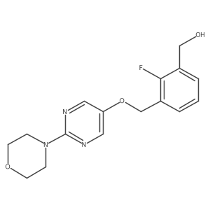 [2-Fluoro-3-({[2-(morpholin-4-yl)pyrimidin-5-yl]oxy}methyl)phenyl]methanol结构式