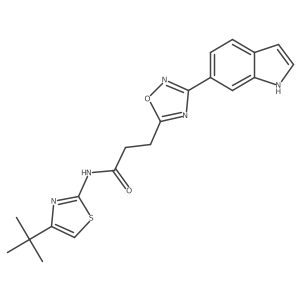 3-(3-(1H-indol-6-yl)-1,2,4-oxadiazol-5-yl)-N-(4-(tert-butyl)thiazol-2-yl)propanamide Structure