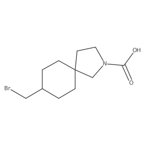 8-(Bromomethyl)-2-azaspiro[4.5]decane-2-carboxylic acid结构式