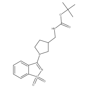 Tert-butyl ((1-(1,1-dioxidobenzo[d]isothiazol-3-yl)pyrrolidin-3-yl)methyl)carbamate结构式