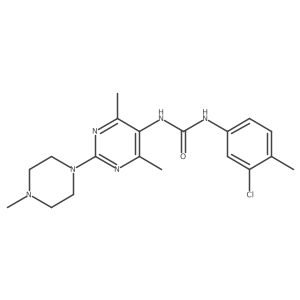 1-(3-Chloro-4-methylphenyl)-3-[4,6-dimethyl-2-(4-methylpiperazin-1-yl)pyrimidin-5-yl]urea结构式