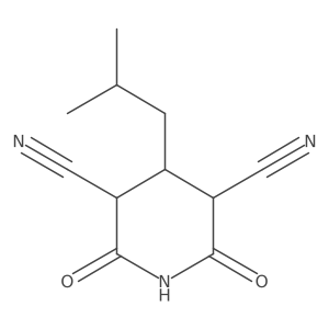 4-(2-Methylpropyl)-2,6-dioxopiperidine-3,5-dicarbonitrile结构式