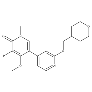 5-Iodo-4-methoxy-1-methyl-2a(2)-[(tetrahydro-2H-pyran-4-yl)methoxy][3,4a(2)-bipyridin]-6(1H)-one Structure