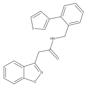 2-(benzo[d]isoxazol-3-yl)-N-(2-(thiophen-3-yl)benzyl)acetamide Structure