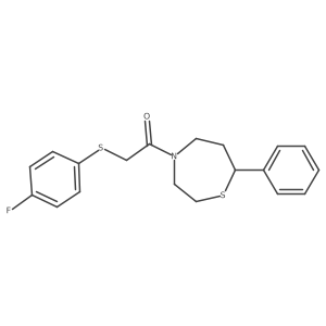 2-((4-Fluorophenyl)thio)-1-(7-phenyl-1,4-thiazepan-4-yl)ethanone结构式