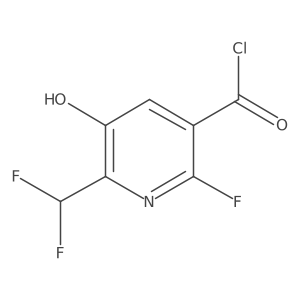 2-(Difluoromethyl)-6-fluoro-3-hydroxypyridine-5-carbonyl chloride结构式