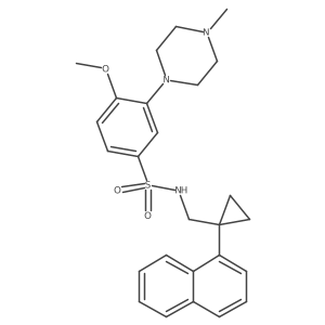 4-methoxy-3-(4-methylpiperazin-1-yl)-N-[(1-naphthalen-1-ylcyclopropyl)methyl]benzenesulfonamide Structure
