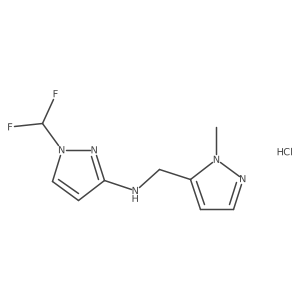 1-(difluoromethyl)-N-[(2-methylpyrazol-3-yl)methyl]pyrazol-3-amine;hydrochloride结构式
