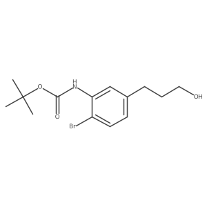 tert-butyl N-[2-bromo-5-(3-hydroxypropyl)phenyl]carbamate结构式