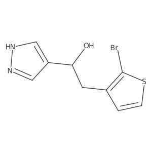 2-(2-Bromothiophen-3-yl)-1-(1H-pyrazol-4-yl)ethan-1-ol Structure