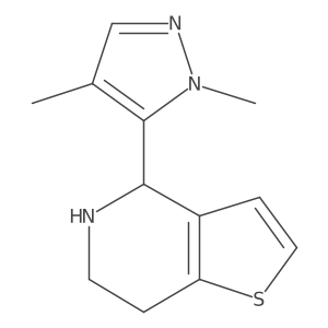 1,4-dimethyl-5-{4H,5H,6H,7H-thieno[3,2-c]pyridin-4-yl}-1H-pyrazole结构式
