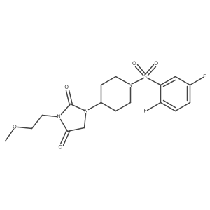 1-(1-((2,5-Difluorophenyl)sulfonyl)piperidin-4-yl)-3-(2-methoxyethyl)imidazolidine-2,4-dione结构式