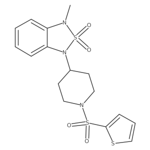 1-Methyl-3-(1-(thiophen-2-ylsulfonyl)piperidin-4-yl)-1,3-dihydrobenzo[c][1,2,5]thiadiazole 2,2-dioxide Structure
