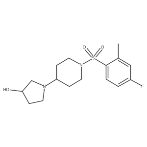 1-(1-((4-Fluoro-2-methylphenyl)sulfonyl)piperidin-4-yl)pyrrolidin-3-ol Structure