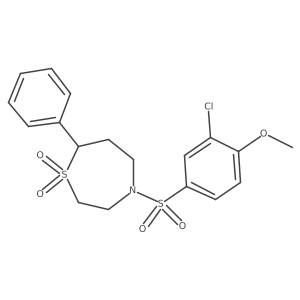 4-((3-Chloro-4-methoxyphenyl)sulfonyl)-7-phenyl-1,4-thiazepane 1,1-dioxide结构式