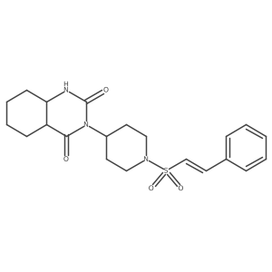 3-{1-[(E)-2-phenylethenesulfonyl]piperidin-4-yl}-1,2,3,4-tetrahydroquinazoline-2,4-dione结构式