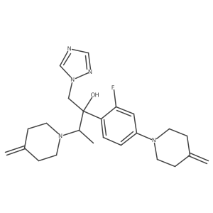 (2R,3R)-2-(2-Fluoro-4-(4-methylenepiperidin-1-yl)phenyl)-3-(4-methylenepiperidin-1-yl)-1-(1H-1,2,4-triazol-1-yl)butan-2-ol结构式