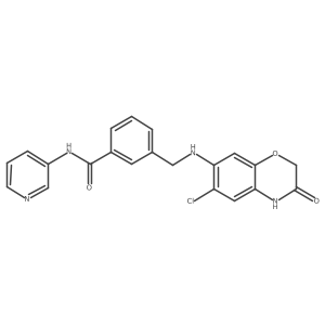 3-{[(6-chloro-3-oxo-3,4-dihydro-2H-1,4-benzoxazin-7-yl)amino]methyl}-N-(pyridin-3-yl)benzamide结构式