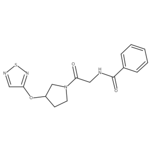 N-(2-(3-((1,2,5-thiadiazol-3-yl)oxy)pyrrolidin-1-yl)-2-oxoethyl)benzamide结构式