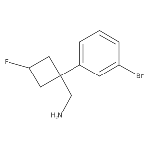 [(1r,3r)-1-(3-Bromophenyl)-3-fluorocyclobutyl]methanamine Structure