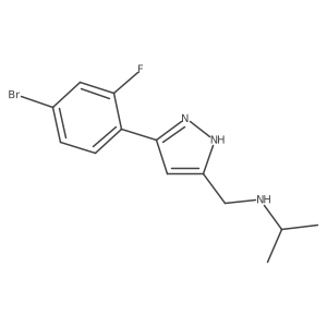 {[5-(4-bromo-2-fluorophenyl)-1H-pyrazol-3-yl]methyl}(propan-2-yl)amine结构式