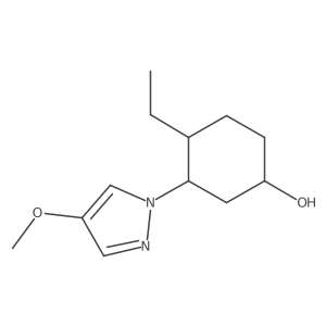 4-ethyl-3-(4-methoxy-1H-pyrazol-1-yl)cyclohexan-1-ol结构式
