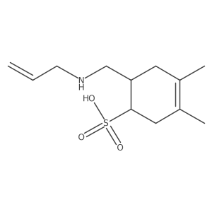 3,4-Dimethyl-6-{[(prop-2-en-1-yl)amino]methyl}cyclohex-3-ene-1-sulfonic acid结构式