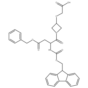 2-({1-[(2S)-4-(benzyloxy)-2-({[(9H-fluoren-9-yl)methoxy]carbonyl}amino)-4-oxobutanoyl]azetidin-3-yl}oxy)acetic acid Structure