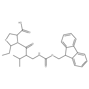 2-ethyl-3-{2-[({[(9H-fluoren-9-yl)methoxy]carbonyl}amino)methyl]-3-methylbutanoyl}-1,3-thiazolidine-4-carboxylic acid Structure